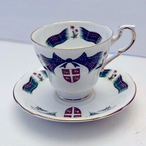 Royal Adderley Newfoundland Tartan Fine Bone China Teacup and Saucer England